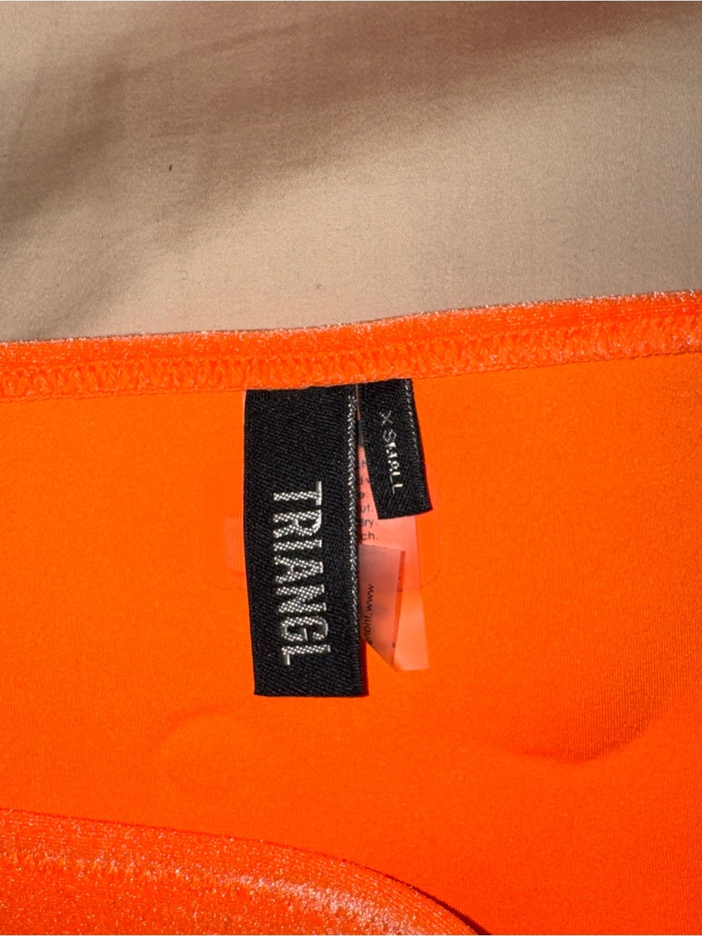 triangl swimwear Neon Orange Velvet Bandeau Bikini Set - Picture 4 of 4